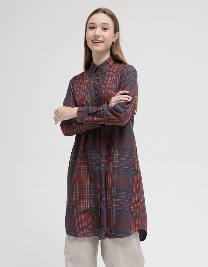 Triset Ladies Plaid Motif Dress