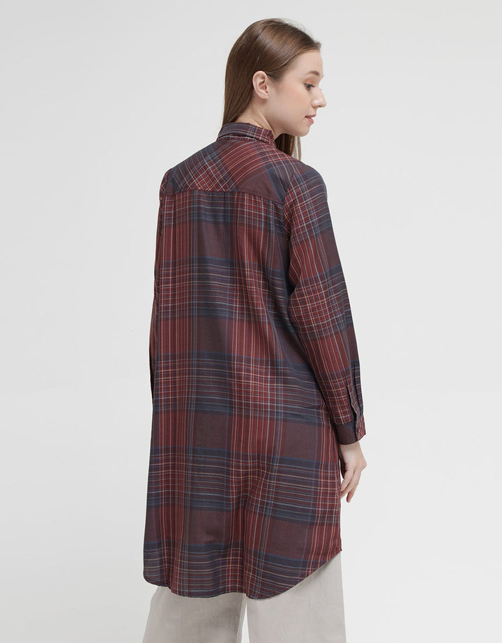 Triset Ladies Plaid Motif Dress