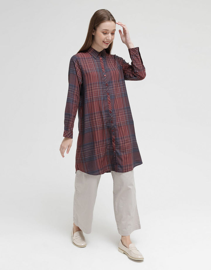 Triset Ladies Plaid Motif Dress