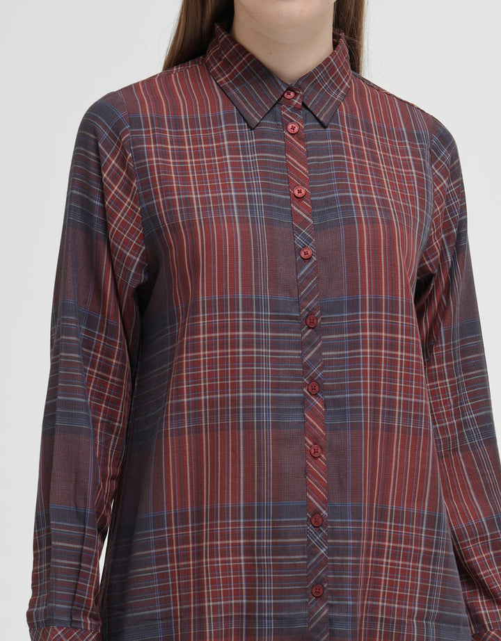 Triset Ladies Plaid Motif Dress