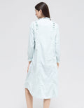 Triset Casual Embro Logo Midi Dress Wanita