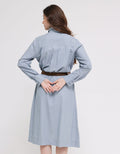 Triset Ladies Dress Aksen Lipat
