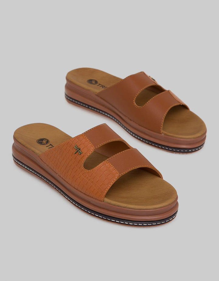 Triset Flat Sandals Animal Skin Texture Detail