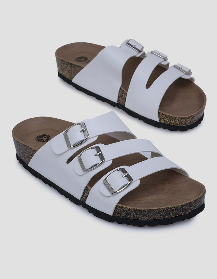 Triset Triple Buckle Strap Sandal Flat