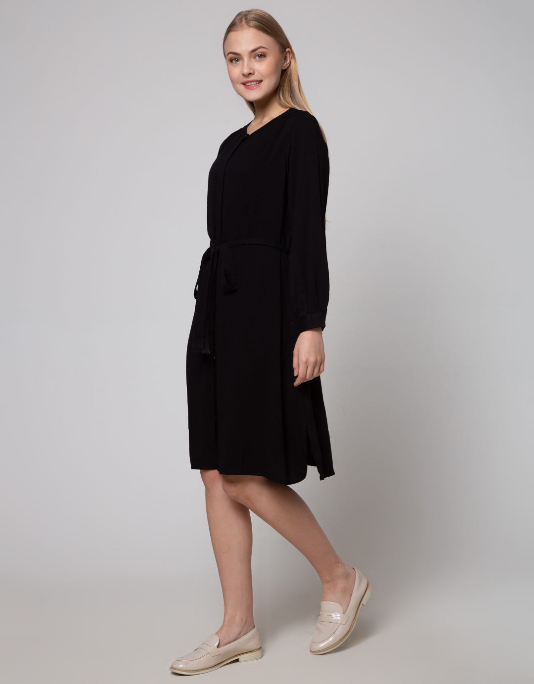 Connexion Rayon Midi Dress Women's Long Sleeve