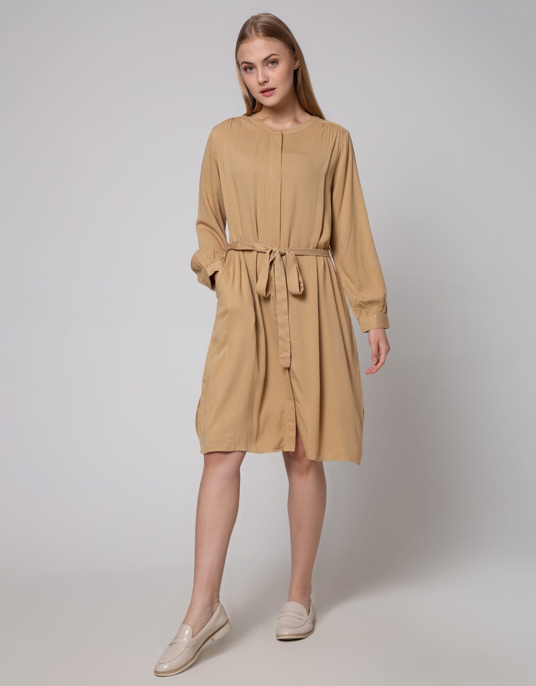 Connexion Rayon Midi Dress Women's Long Sleeve