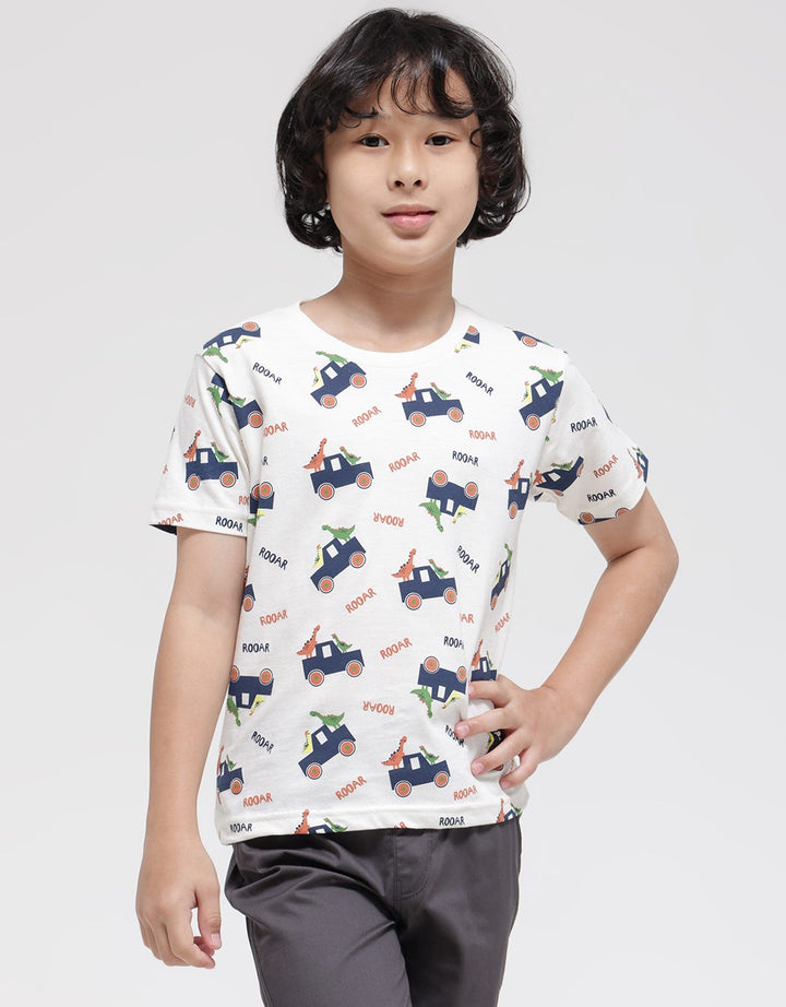 Little M Dino Roar Kaos Anak Laki-laki