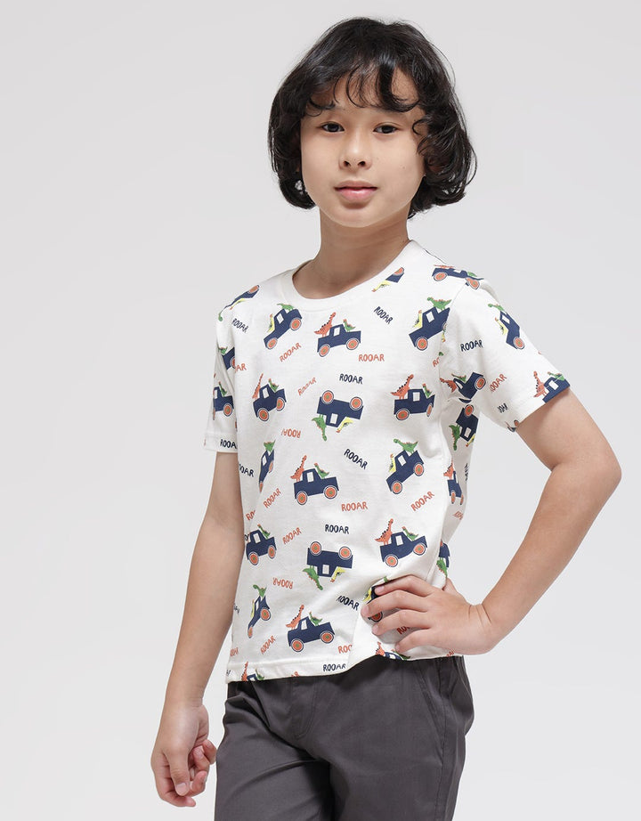 Little M Dino Roar Kaos Anak Laki-laki