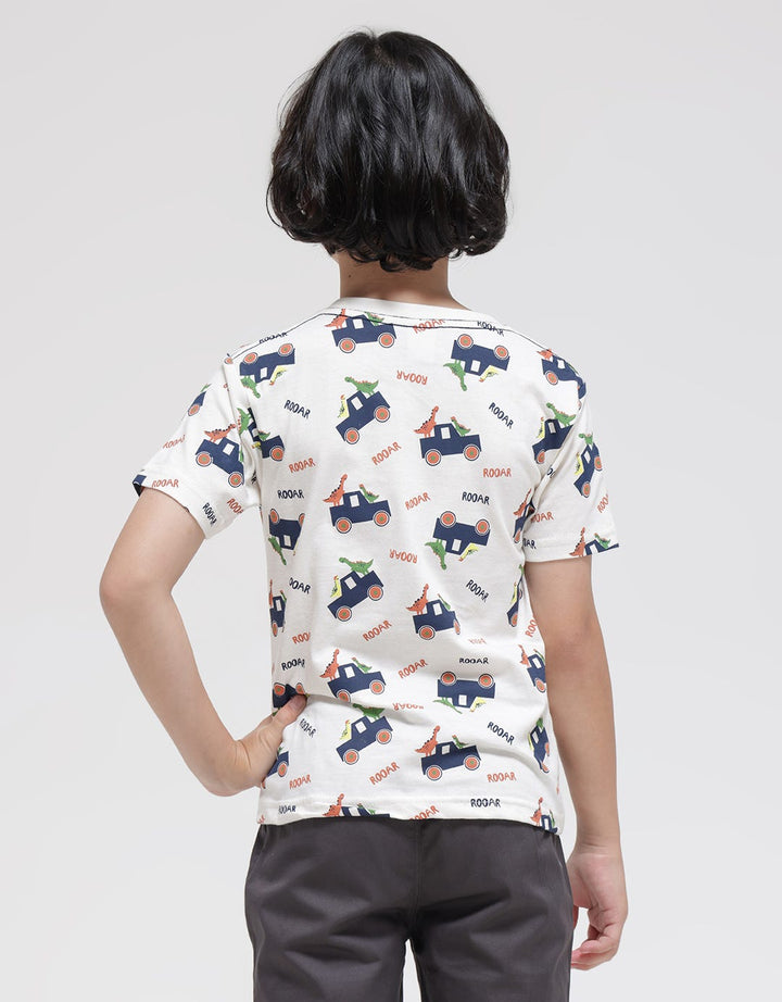 Little M Dino Roar Kaos Anak Laki-laki