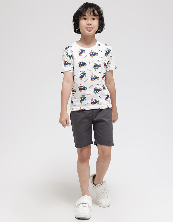 Little M Dino Roar Kaos Anak Laki-laki