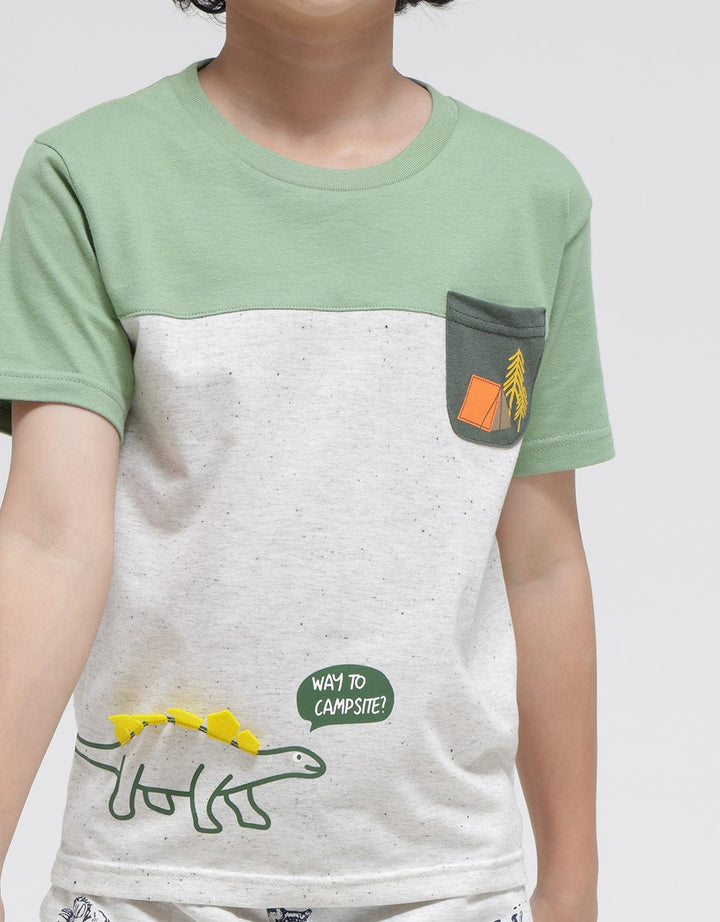 Little M Short Sleeve T-Shirt Cut N Sewn Campsite
