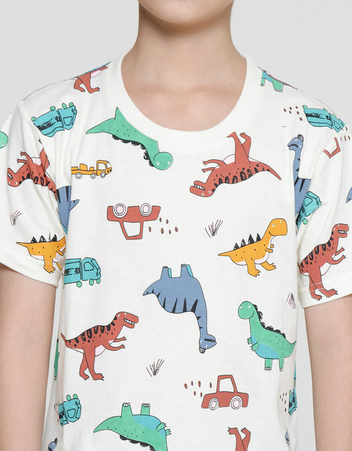 Little M Dino Fullprint Kaos Anak Laki-laki