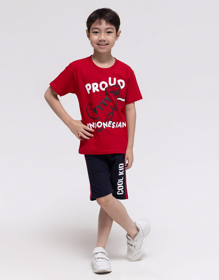 Little M Short Sleeve T-Shirt Independence Proud Indo Dino