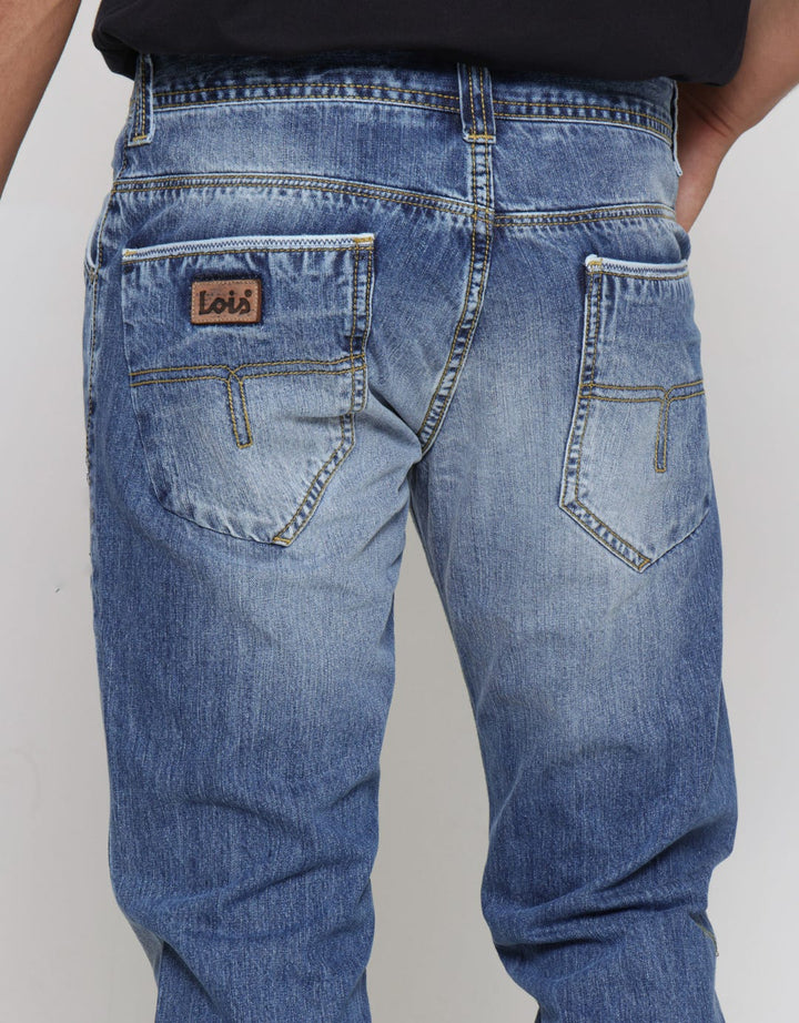Lois Washed CFL077D Slim Fit Jeans Pria