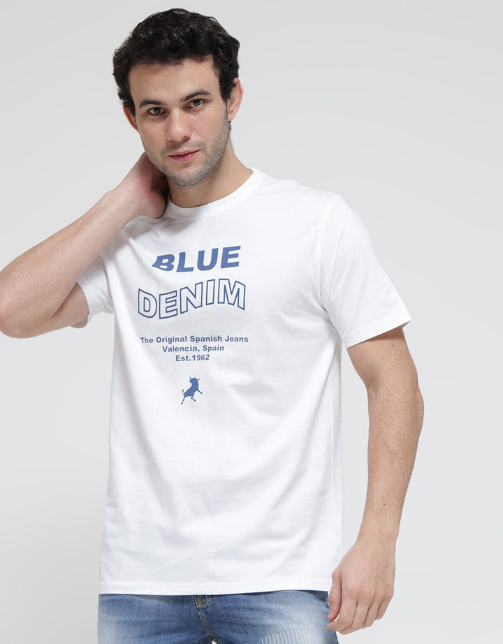 Lois Blue Denim Print Men's Casual T-Shirt