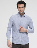 Lois Vertical Stripe Kemeja Panjang Pria
