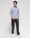 Lois Vertical Stripe Kemeja Panjang Pria