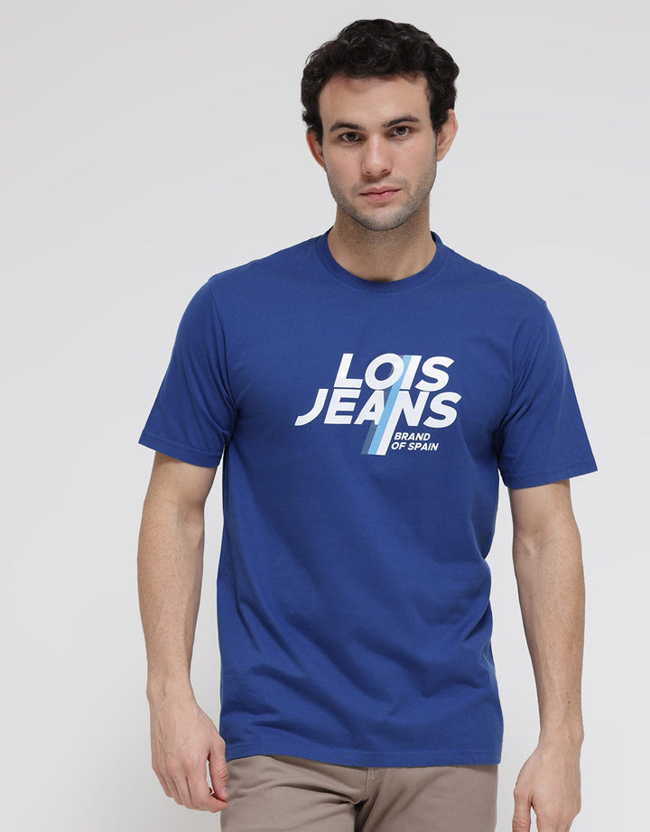 Lois Jeans Print Casual Logo Kaos Pria