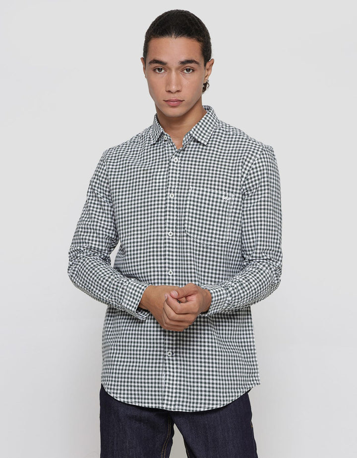 Lois Mini Checks Kemeja Lengan Panjang Pria