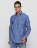 Lois Plain Pocket Kemeja Lengan Panjang Pria