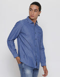 Lois Plain Pocket Kemeja Lengan Panjang Pria