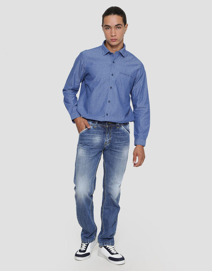 Lois Washed CFS077D Straight Fit Men's Jeans