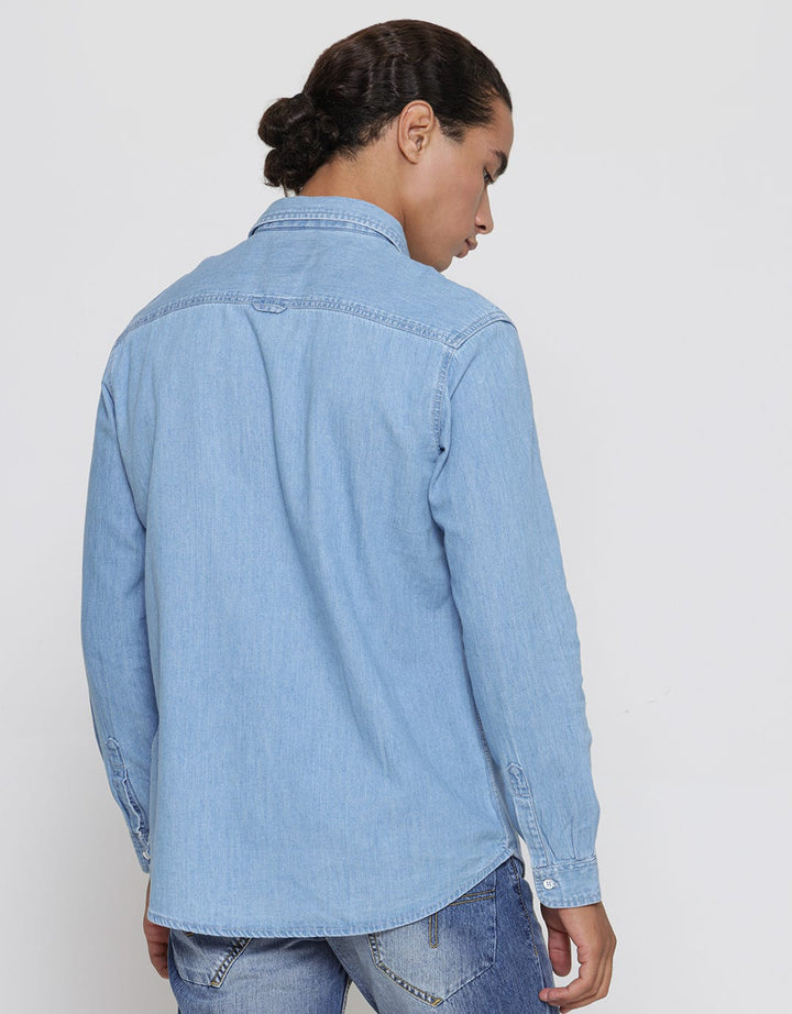 Lois Long Sleeve Shirt Casual Denim Look
