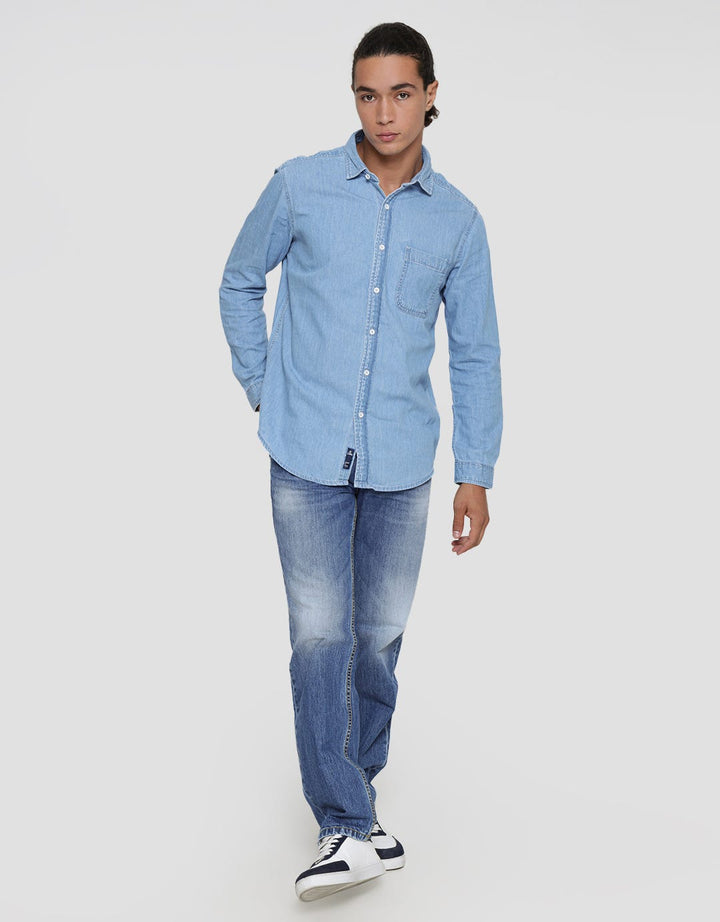 Lois Long Sleeve Shirt Casual Denim Look