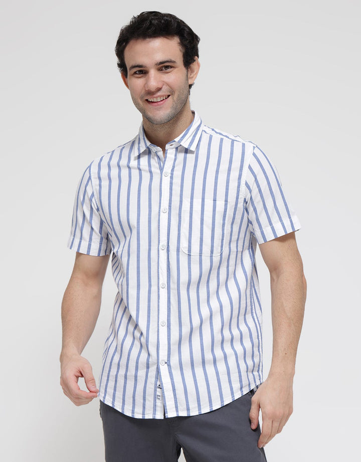 Lois Vertical Stripe Men's Short Shirt