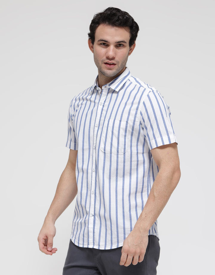 Lois Vertical Stripe Men's Short Shirt