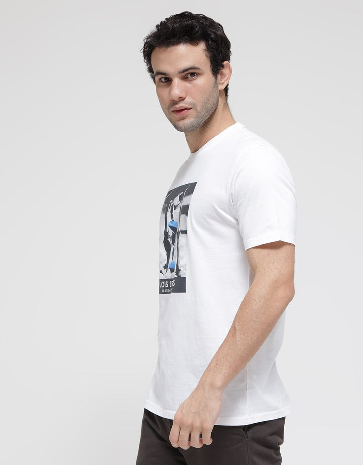Lois Jeans Print Casual Kaos Pria