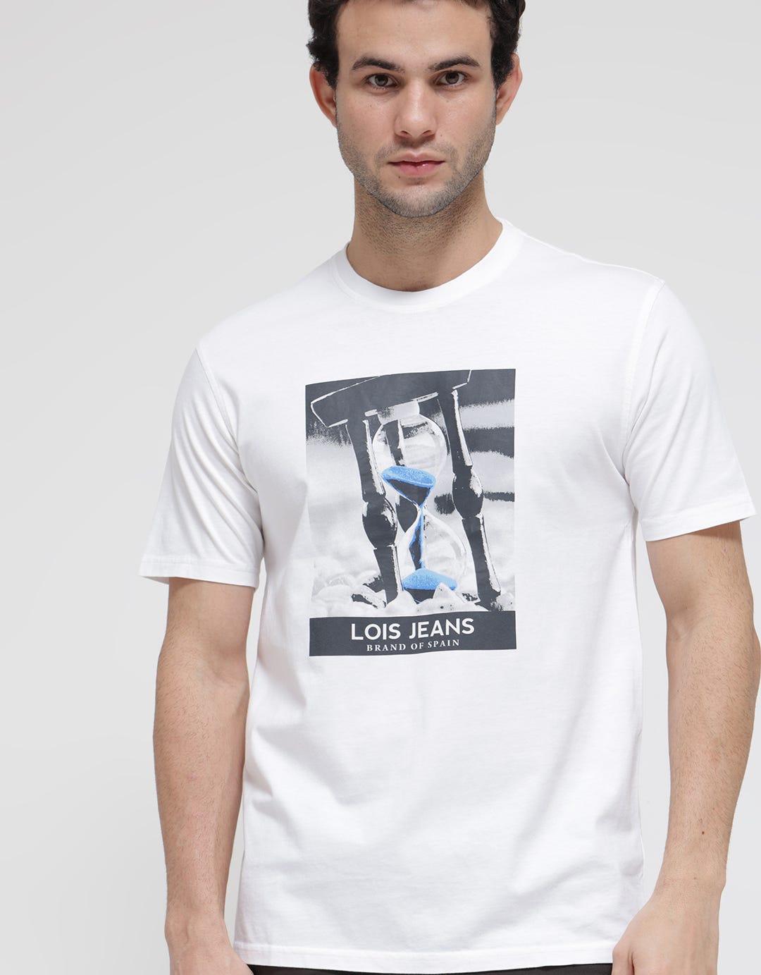 Lois Jeans Print Casual Kaos Pria