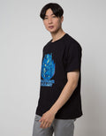 Marvel Short Sleeve T-Shirt Gotg Movie Full Team Flaming In Blue Print