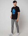 Marvel Short Sleeve T-Shirt Gotg Movie Full Team Flaming In Blue Print