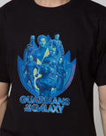 Marvel Short Sleeve T-Shirt Gotg Movie Full Team Flaming In Blue Print