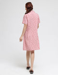 Disney Short Sleeve Midi Dress Mickey Ribbon Rayon