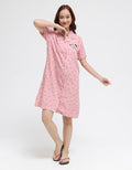 Disney Short Sleeve Midi Dress Mickey Ribbon Rayon