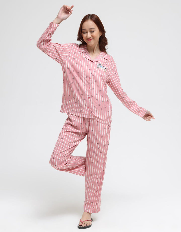 Disney Long Sleeve Pyjama Pants Mickey Ribbon Rayon