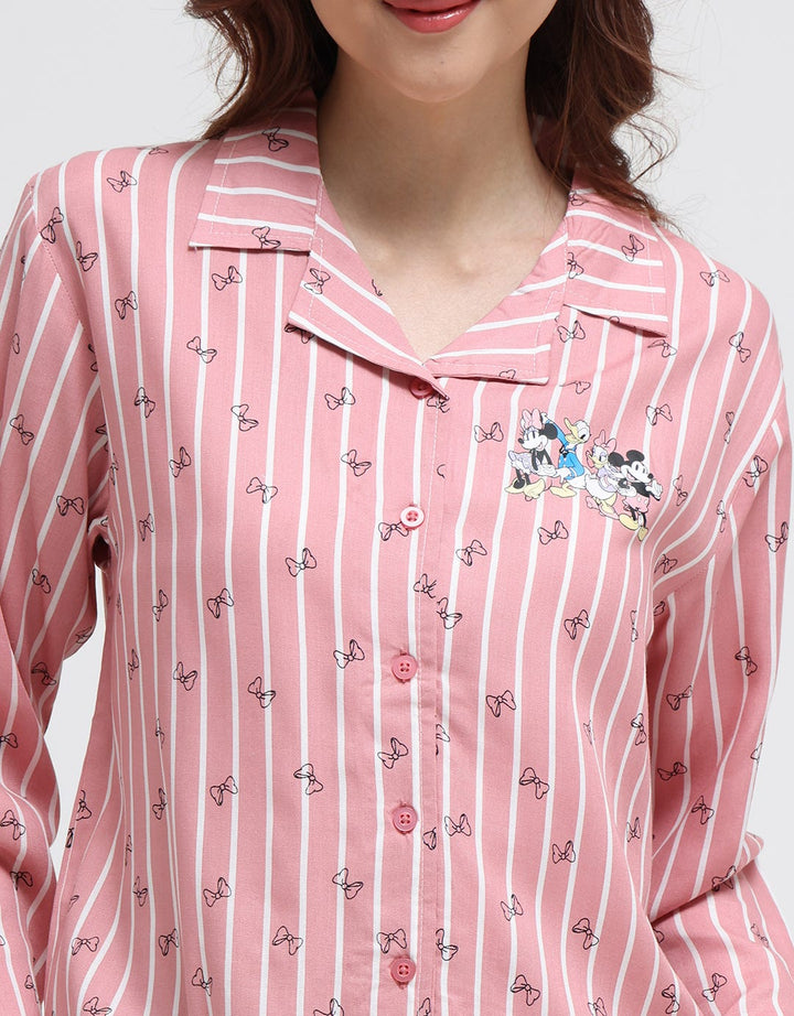Disney Long Sleeve Pyjama Pants Mickey Ribbon Rayon