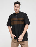 Walrus Printing Big Stripe Wave Shirt Pria