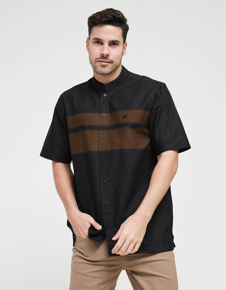 Walrus Printing Big Stripe Wave Shirt Pria
