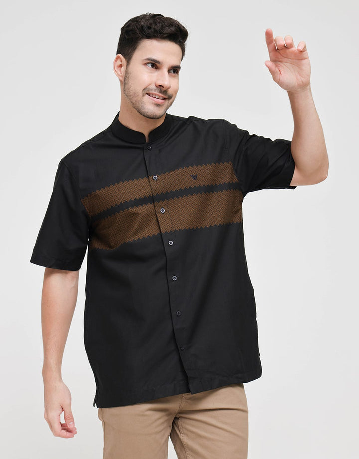 Walrus Printing Big Stripe Wave Shirt Pria