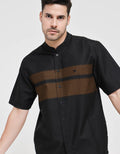 Walrus Printing Big Stripe Wave Shirt Pria
