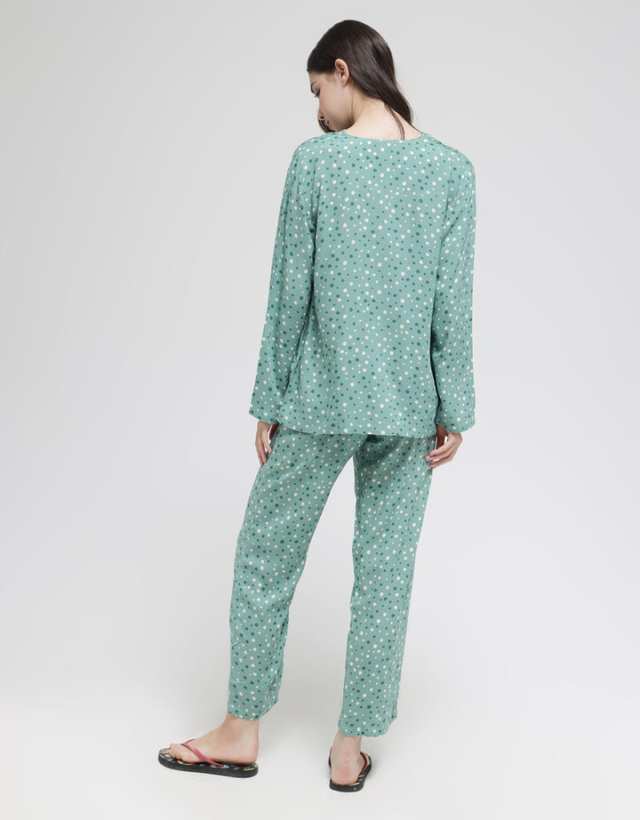 Nevada Long Sleeve Pyjama Pants Dots Combine