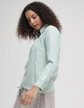 Triset Drwastring Classic Casual Blouse Wanita