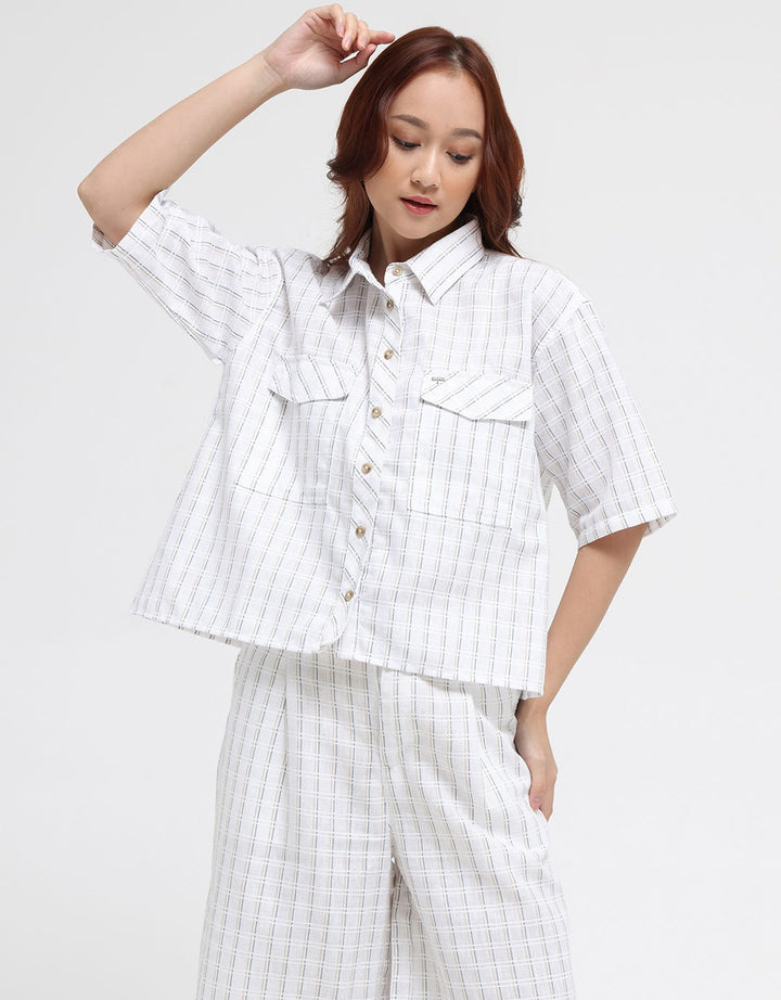 Triset Blouse Short Sleveve Print Stripe