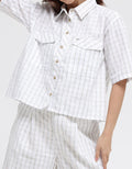 Triset Blouse Short Sleveve Print Stripe