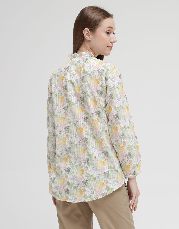 Triset Ladies Printed Flower Blouse for Women