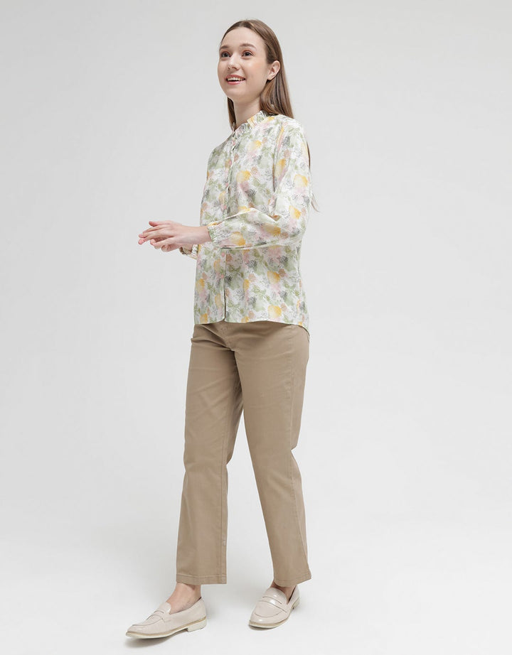 Triset Ladies Printed Flower Blouse for Women