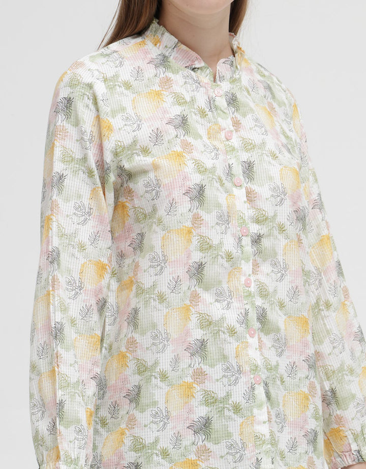 Triset Ladies Printed Flower Blouse for Women